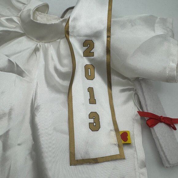 Build-A-Bear Workshop Graduation Set White Satin Gown 2013 For Teddy Bear - Picture 2 of 5